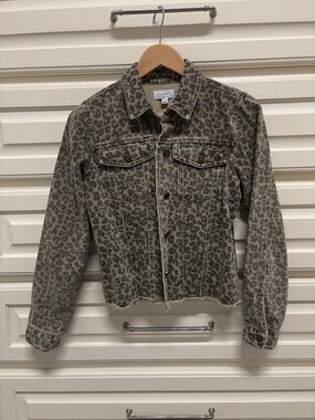 Mud Pie Leopard-Print Denim Jacket - Tan & Black